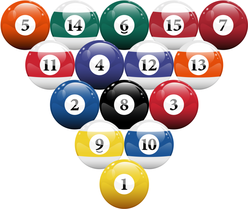 Download Racked Billiard Pool Balls Clipart Png Photo - Download Racked Billiard Pool Balls Clipart Png Photo (850x723)