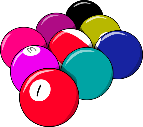 Pool Balls Clip Art N21 - Pool Balls Clip Art N21 (600x535)