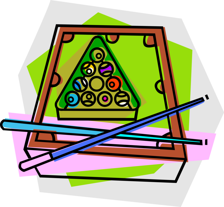 Vector Illustration Of Game Of Pocket Billiards Pool - Vector Illustration Of Game Of Pocket Billiards Pool (757x700)