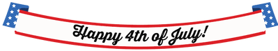 Clip Art Happy Fourth Of July Long Banner With Transparent - Clip Art Happy Fourth Of July Long Banner With Transparent (400x400)