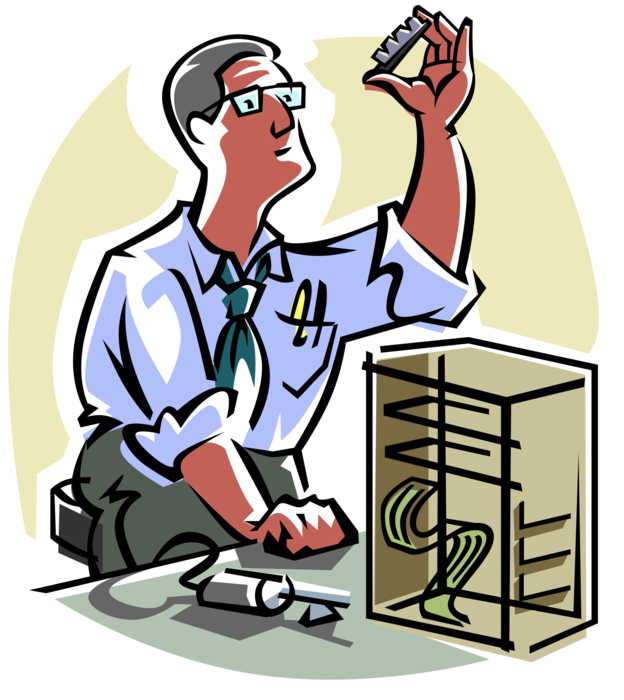 Technician With Circuit Image - Technician With Circuit Image (624x700)