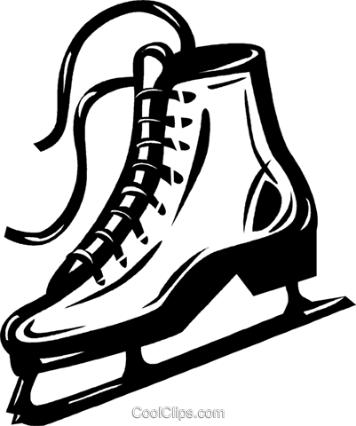 Figure Skate Royalty Free Vector Clip Art Illustration - Figure Skate Royalty Free Vector Clip Art Illustration (401x480)