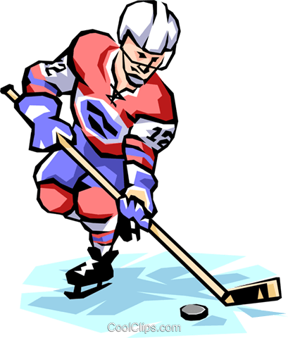 Hockey Player Royalty Free Vector Clip Art Illustration - Hockey Player Royalty Free Vector Clip Art Illustration (409x480)