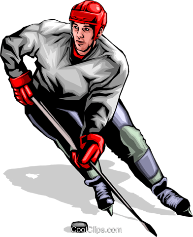 Hockey Player Royalty Free Vector Clip Art Illustration - Hockey Player Royalty Free Vector Clip Art Illustration (392x480)