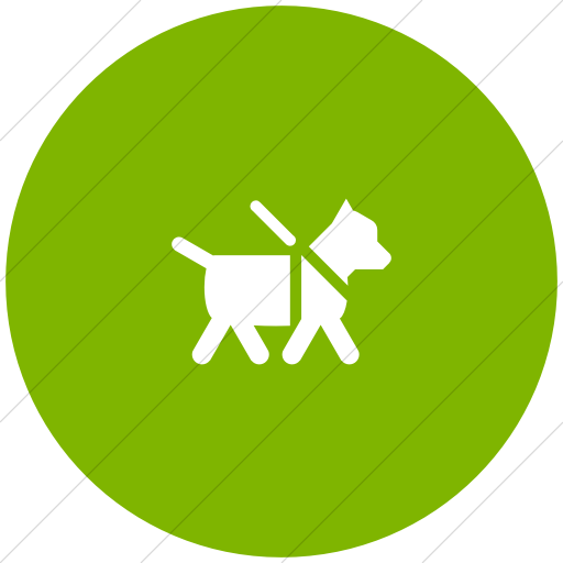 Foundation 3 Guide Dog Icon Flat Circle White On Green - Foundation 3 Guide Dog Icon Flat Circle White On Green (512x512)