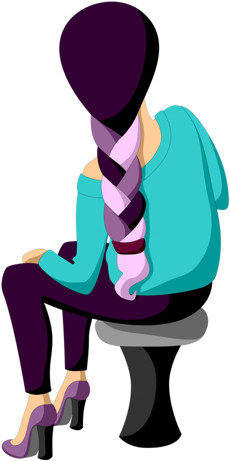 Girl With Pigtails Clipart (500x955)
