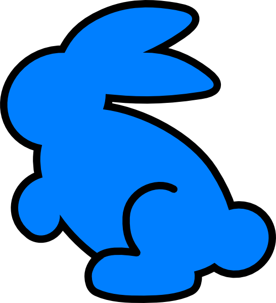 Cyan Bunny Clip Art - Cyan Bunny Clip Art (546x598)