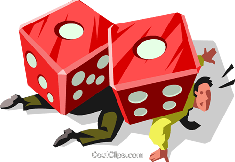 Businessman Crushed By Dice Royalty Free Vector Clip - Businessman Crushed By Dice Royalty Free Vector Clip (480x331)