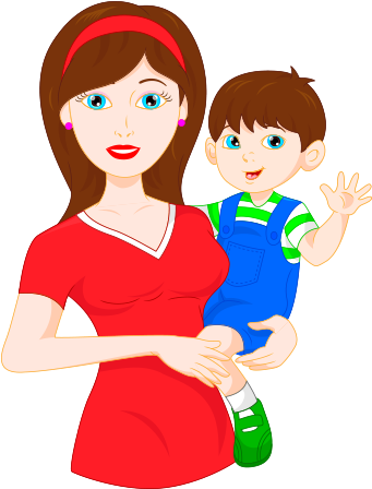 Clipart Kucağında Çocuğu Olan Anne - Clipart Kucağında Çocuğu Olan Anne (469x447)