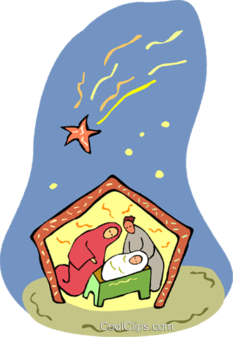 Nativity Scene Royalty Free Vector Clip Art Illustration - Nativity Scene Royalty Free Vector Clip Art Illustration (332x480)
