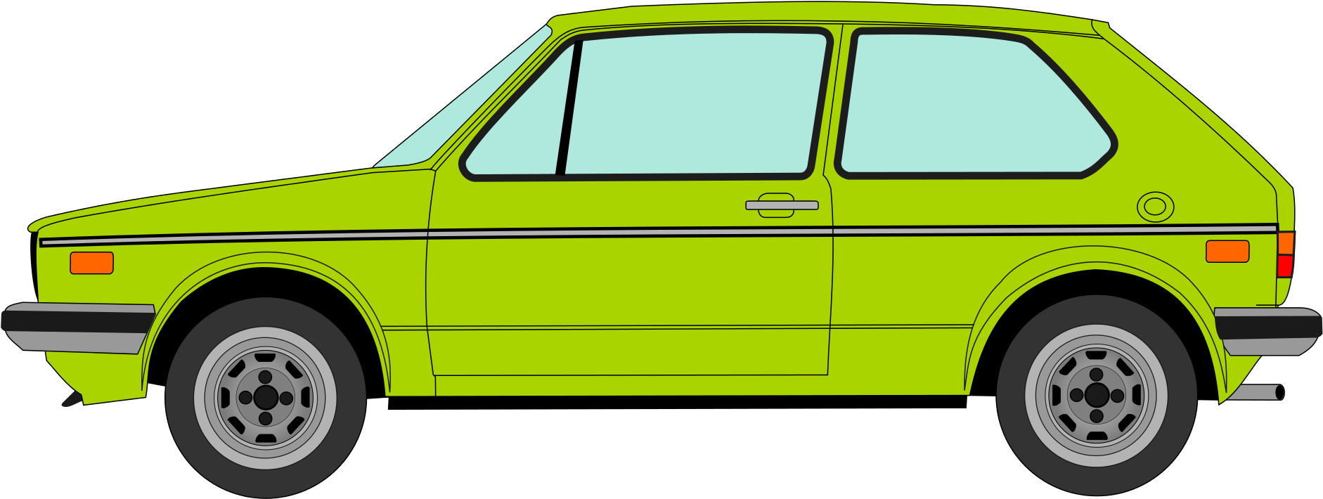 Volkswagen Drawing Golf Vw - Volkswagen Drawing Golf Vw (2000x769)