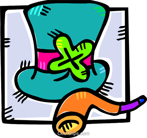 Patrick's Day Hat And A Pipe Royalty Free Vector Clip - Patrick's Day Hat And A Pipe Royalty Free Vector Clip (480x449)