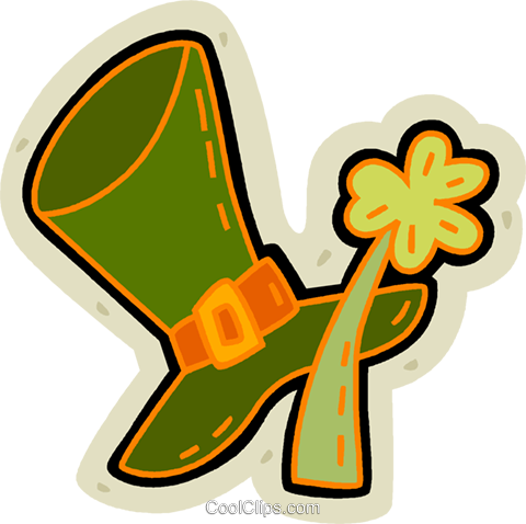 Patrick's Day Hat And Clover Royalty Free Vector Clip - Patrick's Day Hat And Clover Royalty Free Vector Clip (480x478)