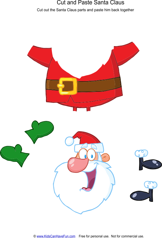 Cut And Paste Santa Claus - Cut And Paste Santa Claus (522x765)