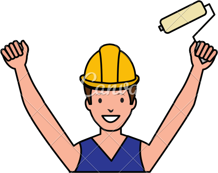 Construction Worker With Paint Roller Avatar - Construction Worker With Paint Roller Avatar (800x800)