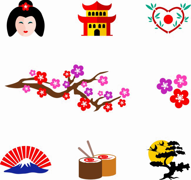 Japanese Elements Png Clipart - Japanese Elements Png Clipart (650x612)