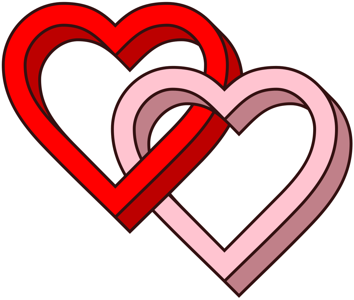 Interlaced Love Hearts-3d - Interlaced Love Hearts-3d (1229x1024)