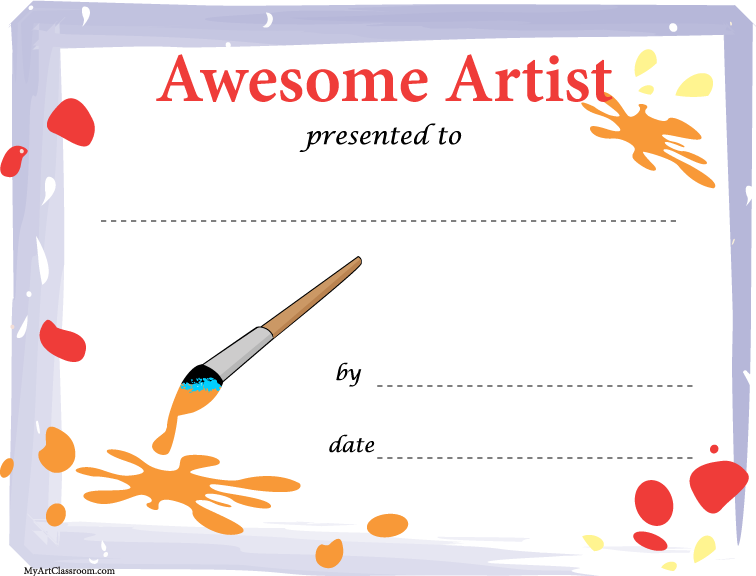 Awesome Artist Certificate Download And Print Your - Awesome Artist Certificate Download And Print Your (756x576)