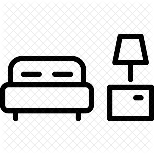 Bedroom Bed Night Lamp Room Table Furniture Icon With - Bedroom Bed Night Lamp Room Table Furniture Icon With (512x512)