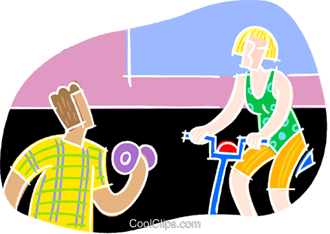 Exercising At The Gym Royalty Free Vector Clip Art - Exercising At The Gym Royalty Free Vector Clip Art (480x340)