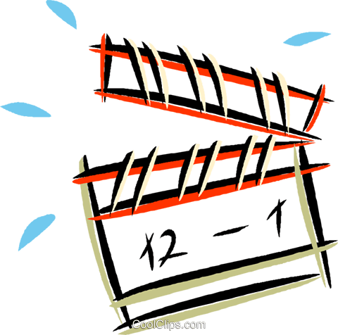 Clapboard Royalty Free Vector Clip Art Illustration - Clapboard Royalty Free Vector Clip Art Illustration (480x476)