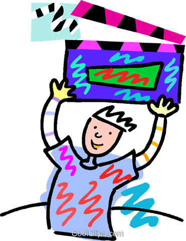 Man With Clapboard Royalty Free Vector Clip Art Illustration - Man With Clapboard Royalty Free Vector Clip Art Illustration (371x480)