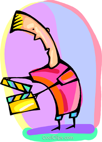 Man With Clapboard Royalty Free Vector Clip Art Illustration - Man With Clapboard Royalty Free Vector Clip Art Illustration (344x480)