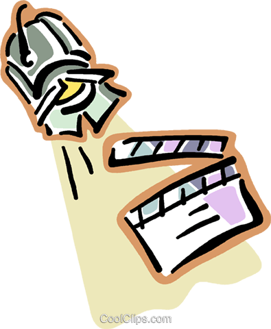 Spot Lights And Clapboards Royalty Free Vector Clip - Spot Lights And Clapboards Royalty Free Vector Clip (395x480)