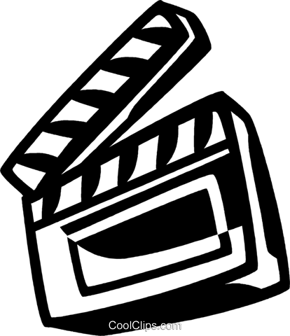 Clapper Boards Royalty Free Vector Clip Art Illustration - Clapper Boards Royalty Free Vector Clip Art Illustration (414x480)