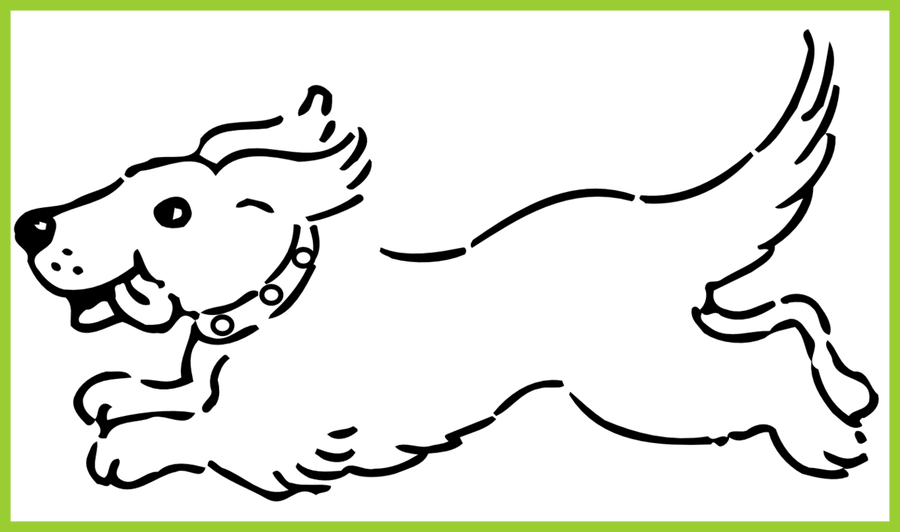 Vector Black And White Stock Dogs Running Clipart - Vector Black And White Stock Dogs Running Clipart (900x532)