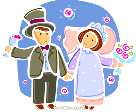 Bride And Groom Royalty Free Vector Clip Art Illustration - Bride And Groom Royalty Free Vector Clip Art Illustration (480x393)