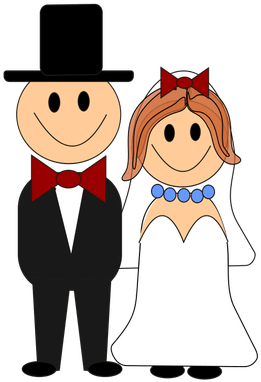 Free Cartoon Bride Groom Clip Art - Free Cartoon Bride Groom Clip Art (297x420)