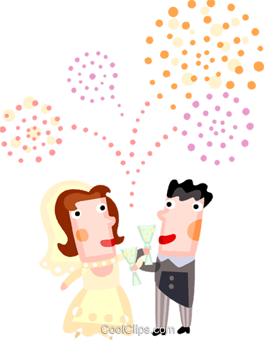 Bride And Groom Having Champagne Royalty Free Vector - Bride And Groom Having Champagne Royalty Free Vector (373x480)