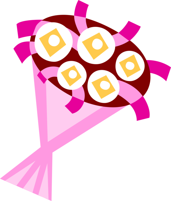 Vector Illustration Of Wedding Flower Bouquet , Png - Vector Illustration Of Wedding Flower Bouquet , Png (596x700)