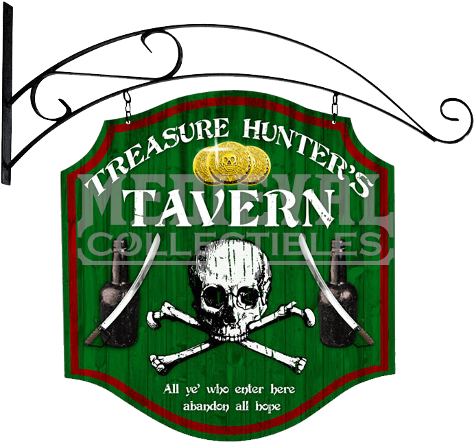 Double Sided Treasure Hunter Tavern Sign - Double Sided Treasure Hunter Tavern Sign (706x706)
