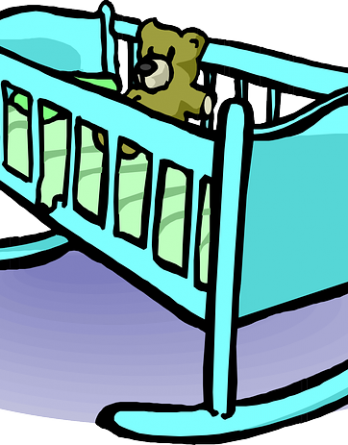 Baby Cradle Clip Art Clipart Baby Bedding Cots Infant - Baby Cradle Clip Art Clipart Baby Bedding Cots Infant (348x445)