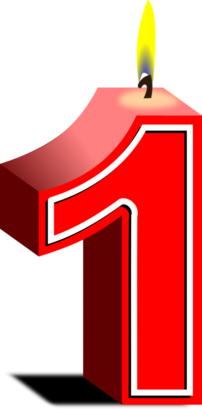 Birthday Candles 1 Years Png Icon Png Images - Birthday Candles 1 Years Png Icon Png Images (400x810)
