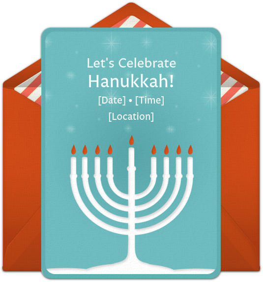 Free Chanukah Invitations And Menorah - Free Chanukah Invitations And Menorah (650x650)