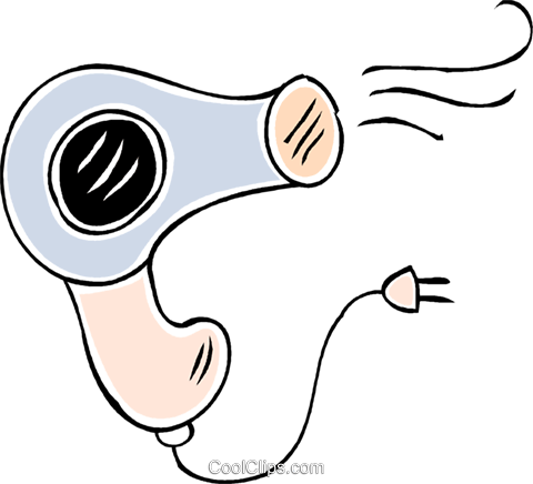 Hair Dryer Royalty Free Vector Clip Art Illustration - Hair Dryer Royalty Free Vector Clip Art Illustration (480x436)
