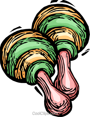 Maracas Royalty Free Vector Clip Art Illustration - Maracas Royalty Free Vector Clip Art Illustration (372x480)