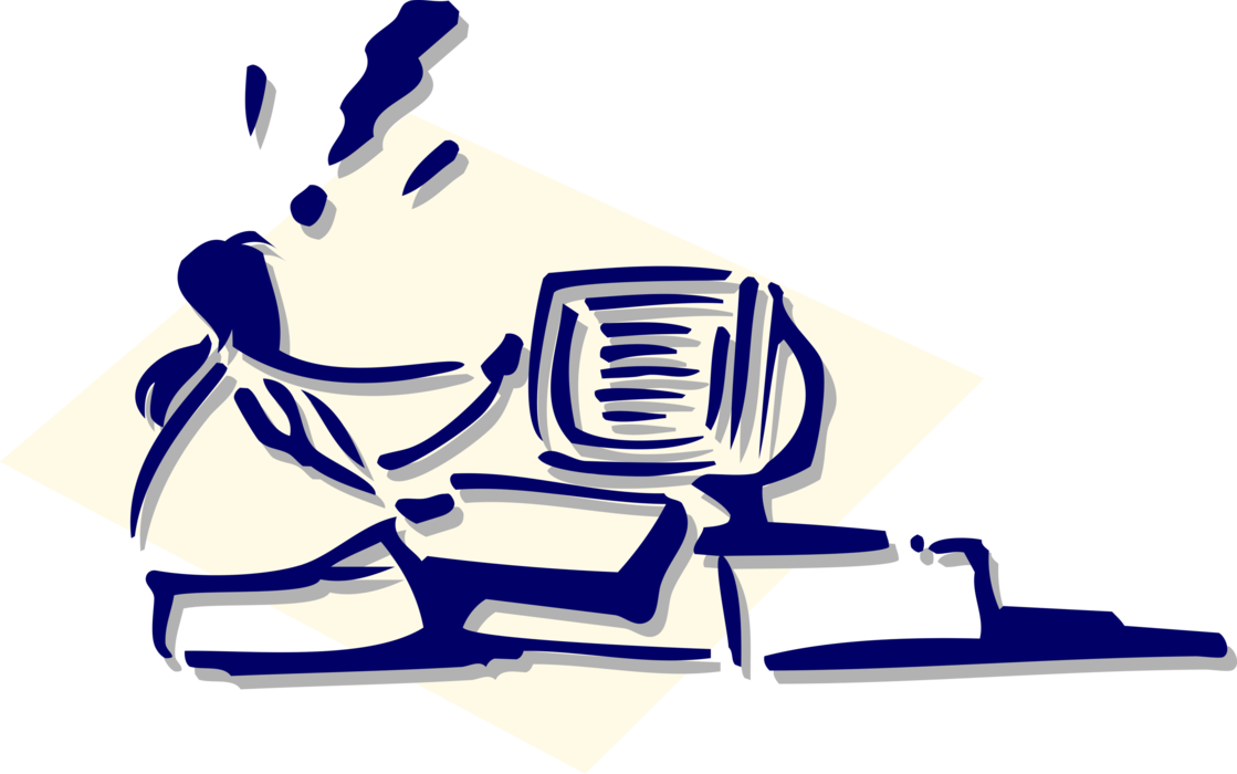 Vector Illustration Of Office Worker Frustrated By - Vector Illustration Of Office Worker Frustrated By (1119x700)