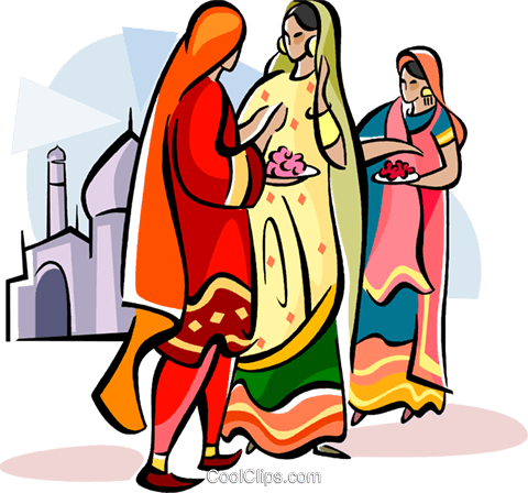 Hindu Woman Carrying Marigolds Royalty Free Vector - Hindu Woman Carrying Marigolds Royalty Free Vector (480x448)