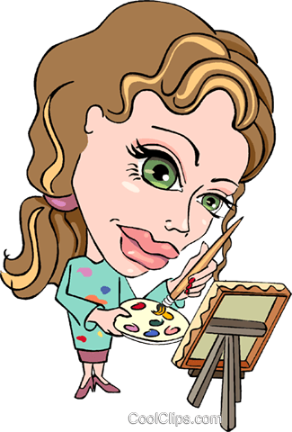 Artist Painting A Work Of Art Royalty Free Vector Clip - Artist Painting A Work Of Art Royalty Free Vector Clip (325x480)