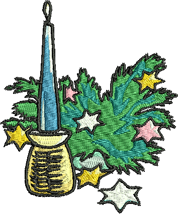 Christmas Candle Pes Machine Embroidery Freebies - Christmas Candle Pes Machine Embroidery Freebies (354x426)
