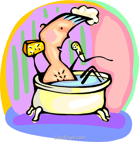 Man Singing In The Bathtub Royalty Free Vector Clip - Man Singing In The Bathtub Royalty Free Vector Clip (470x480)