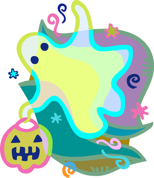 Vector Illustration Of Halloween Goblin Ghost Phantom, - Vector Illustration Of Halloween Goblin Ghost Phantom, (605x700)