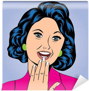 Pop Art Illustration Of A Laughing Woman Wall Mural - Pop Art Illustration Of A Laughing Woman Wall Mural (400x400)