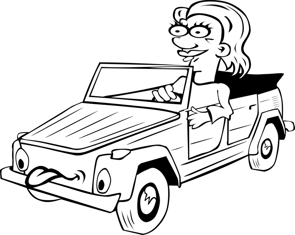 Cartoon Driving Motor Vehicle Drawing - Cartoon Driving Motor Vehicle Drawing (938x750)