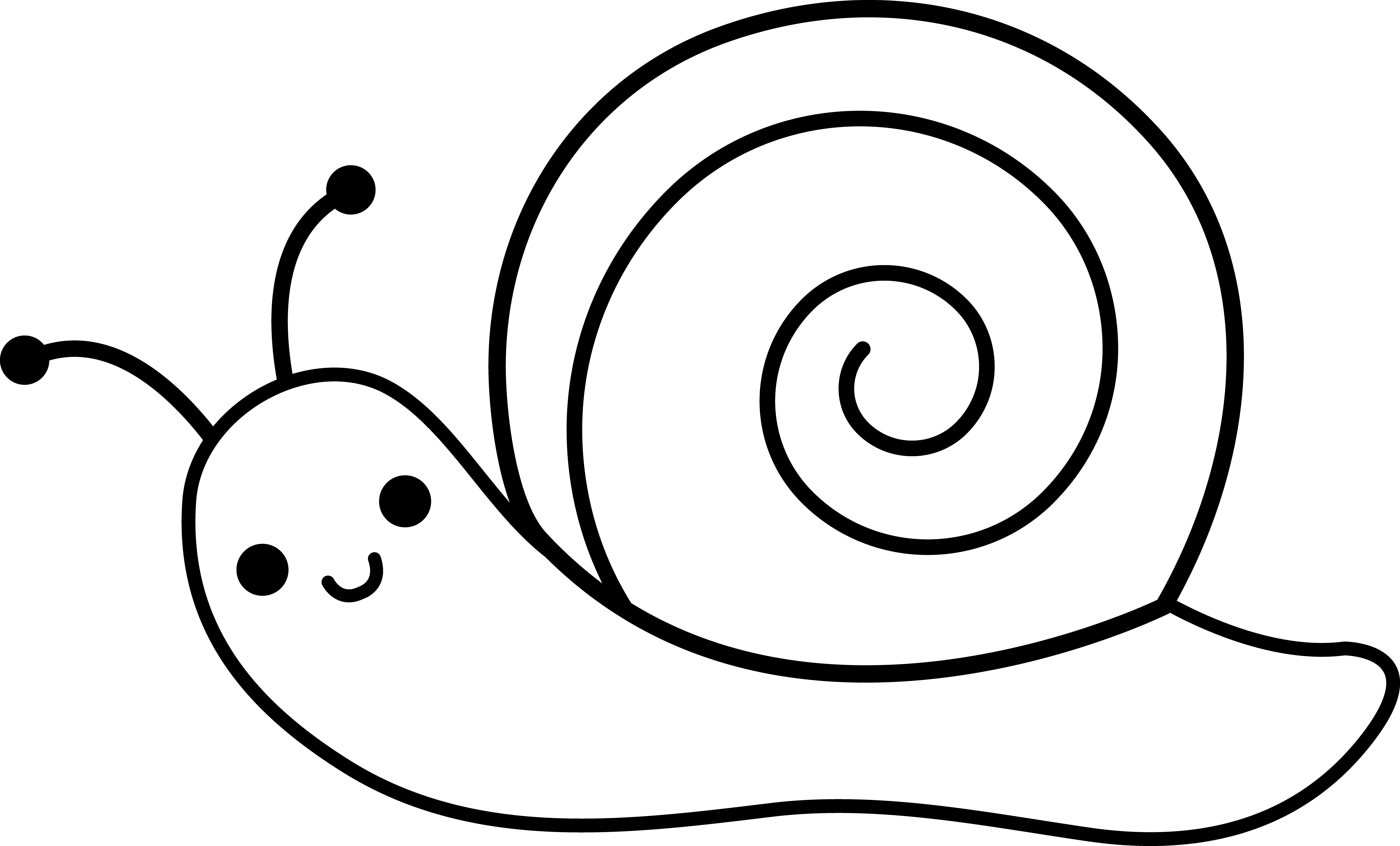 Cute Snail Lineart - Cute Snail Lineart (6728x4067)