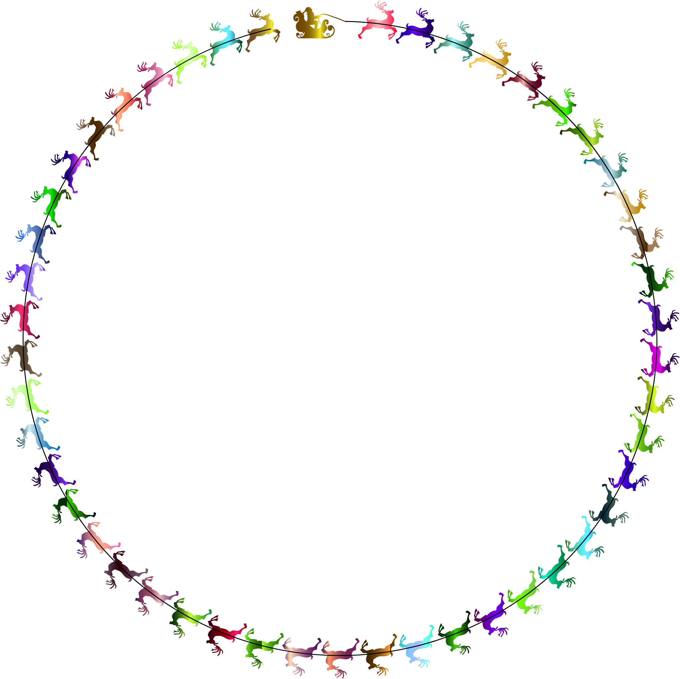 Necklace Clipart Clipart Santa And His Reindeer Frame - Necklace Clipart Clipart Santa And His Reindeer Frame (2316x2312)